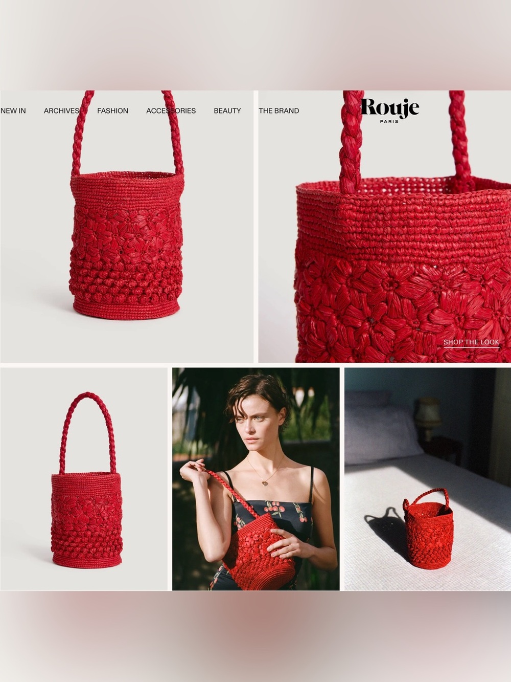 Rouje Handcrafted Red Bucket Bag - Picture 9 of 9